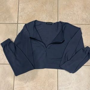 Crop long sleeve quarter zip